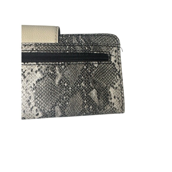 Fossil Madison Wallet Gray Leather Python Snake Clutch Organizer Fast Shipping - Picture 6 of 16